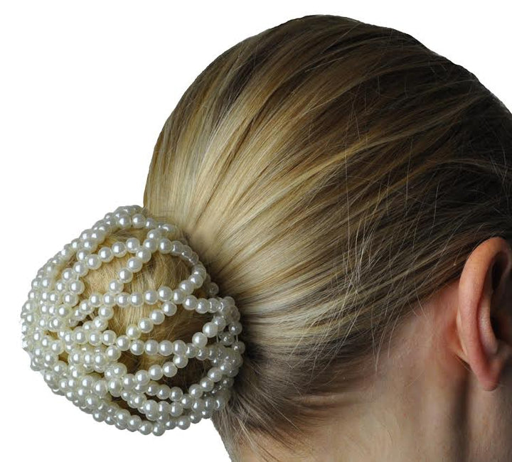 Pearl Bun Hair Net with Crystals – Castle House Saddlery display picture 1